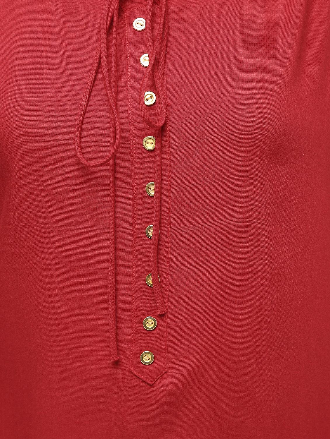 solid placket detail straight kurta - 16019699 - Zoom Image - 6