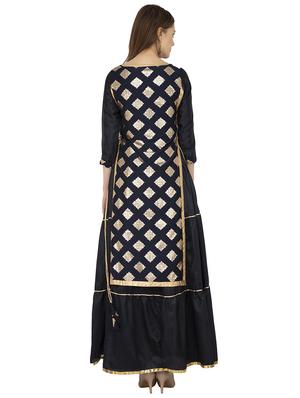 layered foil print kurta - 16019740 - Standard Image - 3