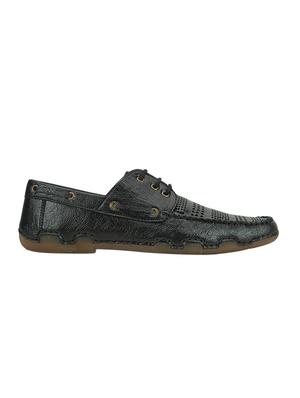 black leatherette lace up casual shoes - 16019743 - Standard Image - 2