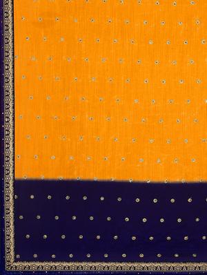 contrast border embellished saree with blouse - 16019767 - Standard Image - 4