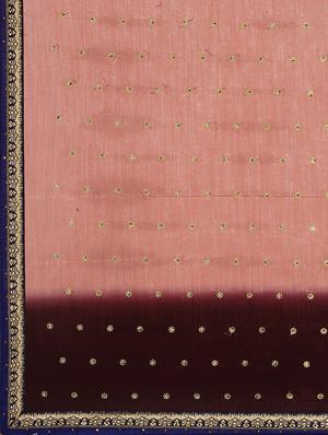 contrast border embellished saree with blouse - 16019768 - Standard Image - 4
