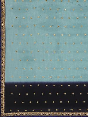 contrast border embellished saree with blouse - 16019769 - Standard Image - 4