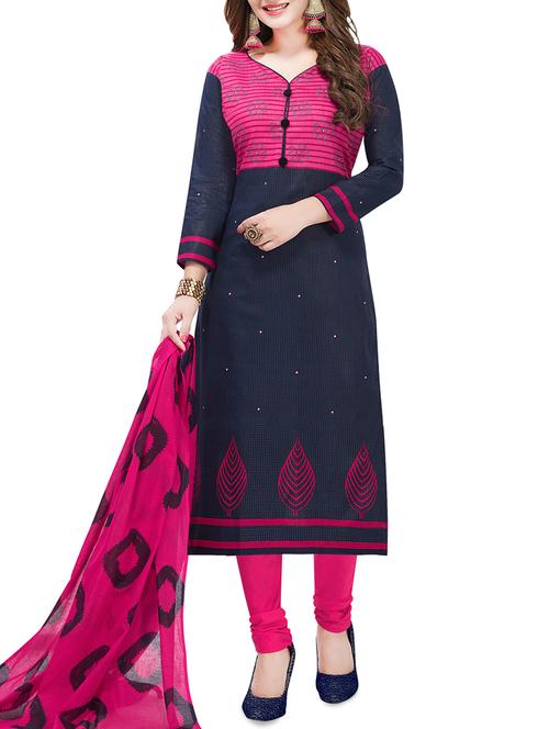 printed unstitched suit - 16021310 - Standard Image - 1