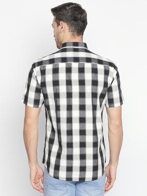 black checkered casual shirt - 16021499 - Standard Image - 3