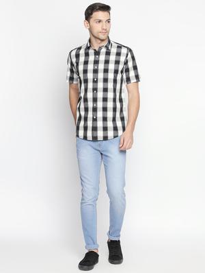 black checkered casual shirt - 16021499 - Standard Image - 4