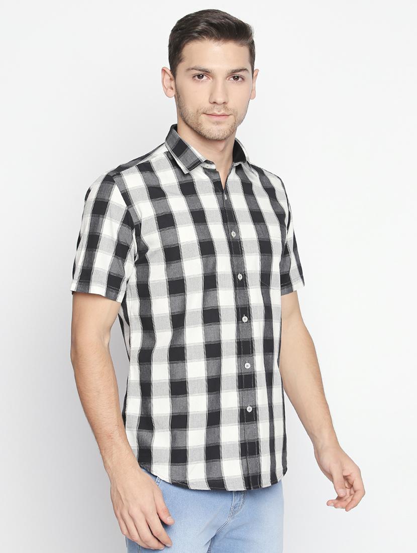 black checkered casual shirt - 16021499 - Zoom Image - 2