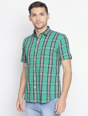 green checkered casual shirt - 16021503 - Standard Image - 2
