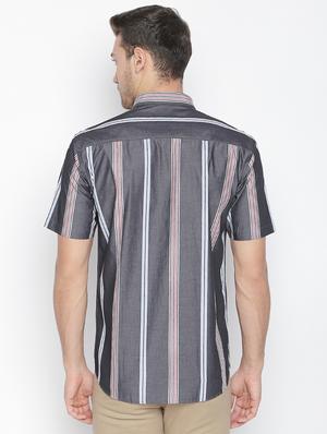 grey striped casual shirt - 16021506 - Standard Image - 3