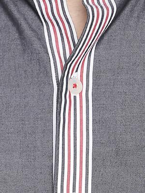 grey striped casual shirt - 16021506 - Standard Image - 5