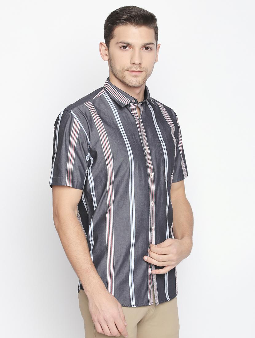 grey striped casual shirt - 16021506 - Zoom Image - 2