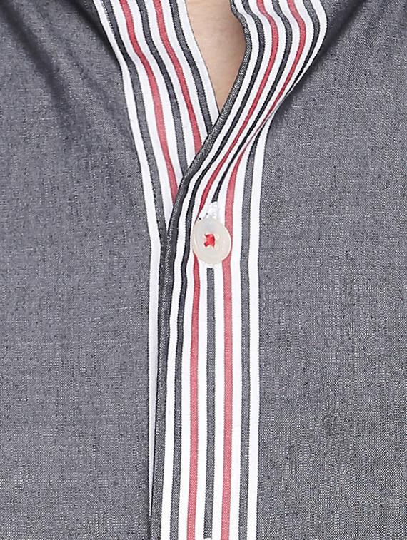 grey striped casual shirt - 16021506 - Zoom Image - 5