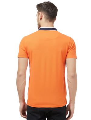 orange solid collared t-shirt - 16021560 - Standard Image - 3