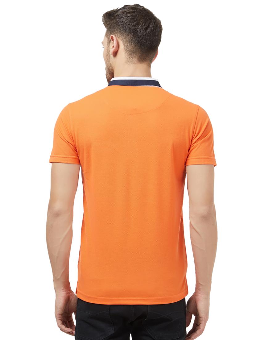 orange solid collared t-shirt - 16021560 - Zoom Image - 3