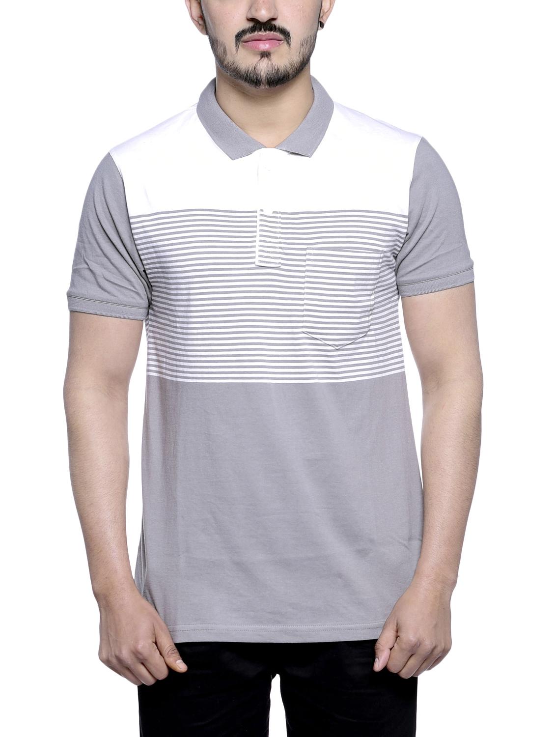 grey striped pocket t-shirt - 16022288 - Zoom Image - 1