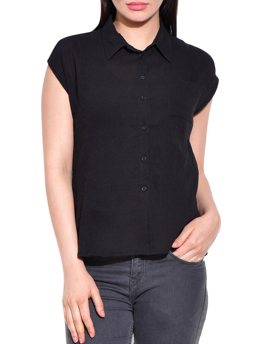 cap sleeved side slit shirt - 16022404 - Zoom Image - 1