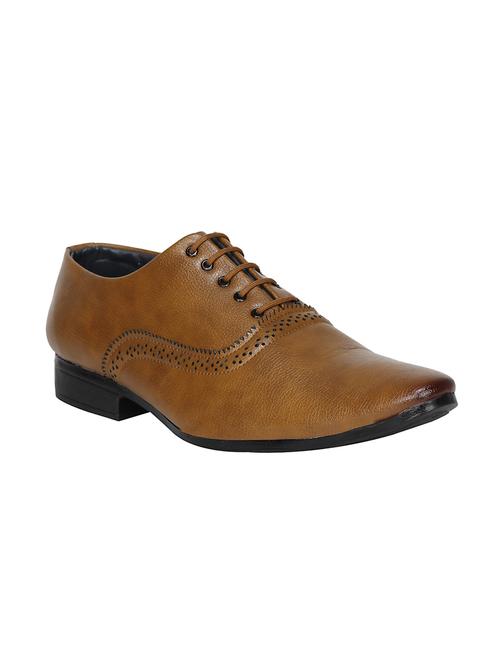 tan leather lace-up oxfords - 16022592 - Very Small Image - 1