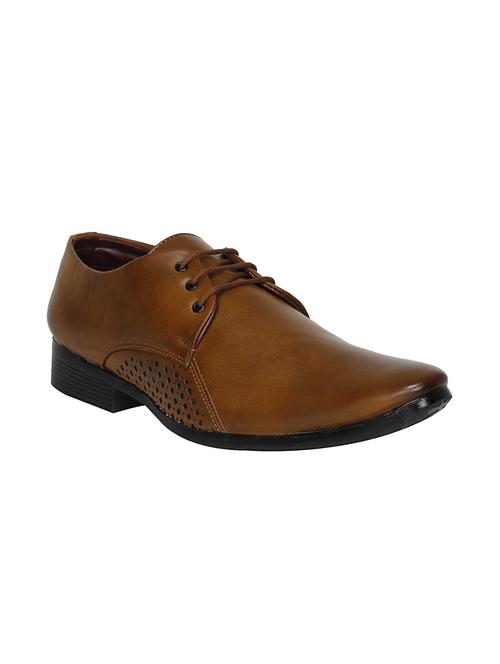 tan leather lace-up derbys - 16022610 - Very Small Image - 1