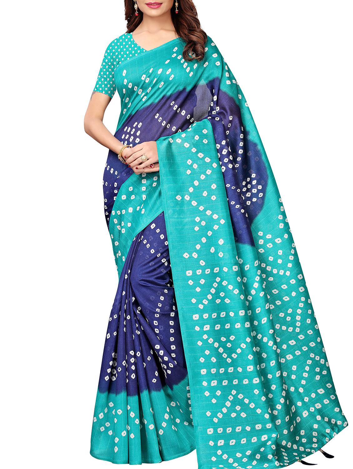 Bandhani printed bhagalpuri saree with blouse - 16023592 - Zoom Image - 1