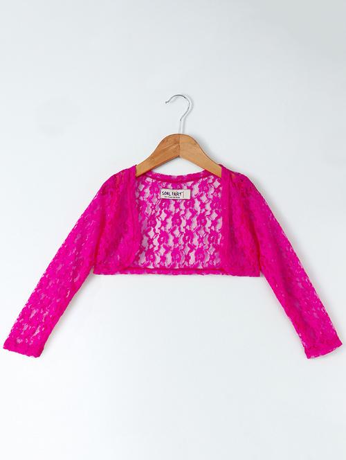 pink lace shrug - 16024518 - Standard Image - 1