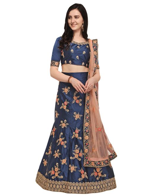 embroidered a-line lehenga - 16024926 - Standard Image - 1