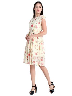 ruffle sleeved floral a-line dress - 16025249 - Standard Image - 2