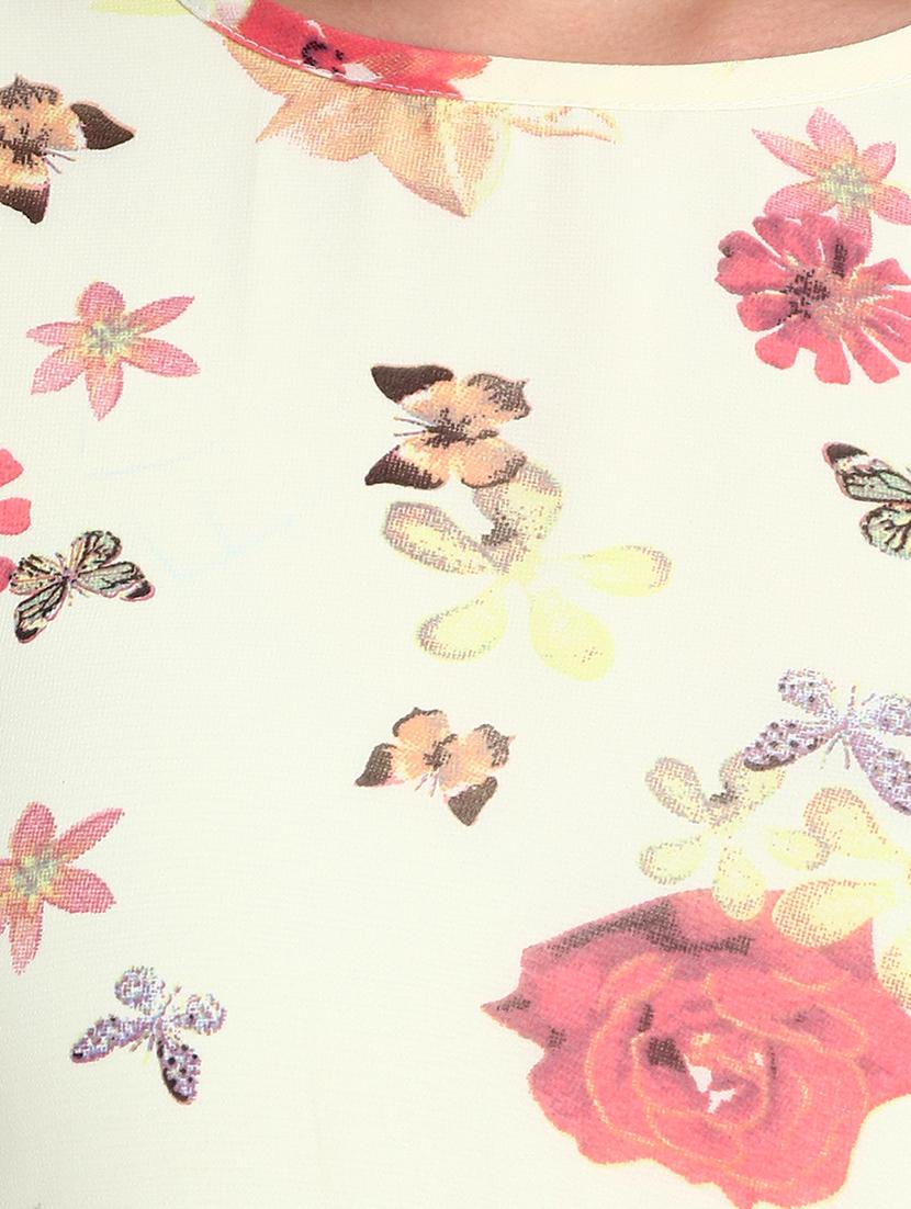 ruffle sleeved floral a-line dress - 16025249 - Zoom Image - 4