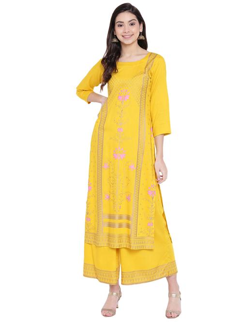 printed kurta palazzo set - 16025320 - Very Small Image - 1