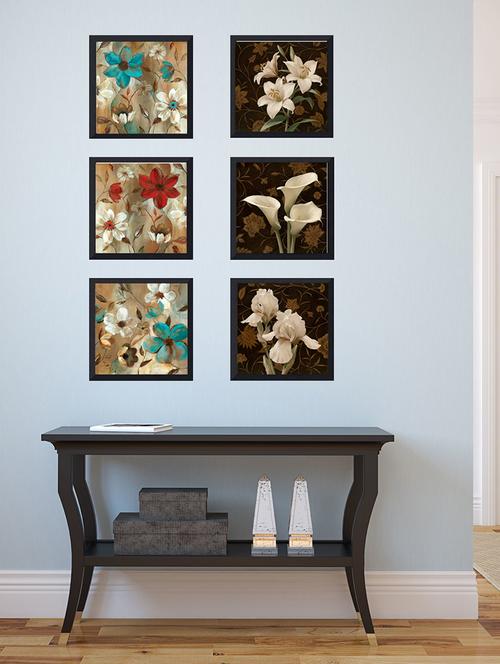 Set of 6 MATT Black Framed Paintings- 6x6 inch each - 16025451 - Standard Image - 1