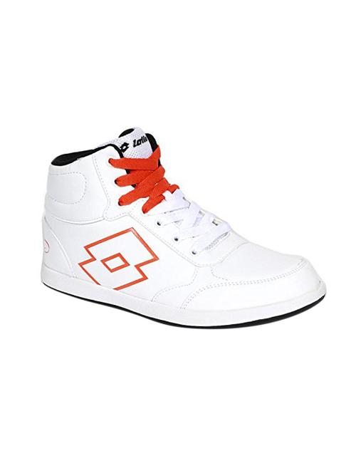 white leatherette lace up sneakers - 16025782 - Standard Image - 1