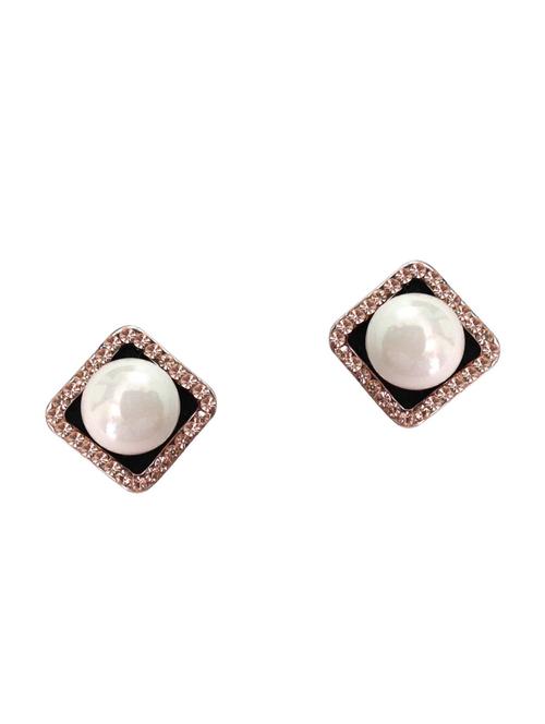white metal studs earring - 16025900 - Standard Image - 1