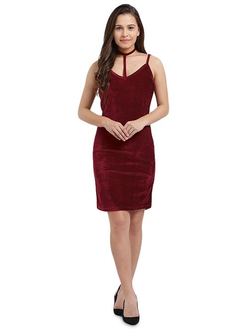 choker neck sheath dress - 16026638 - Standard Image - 1