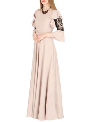 contrast lace flared maxi dress - 16026822 - Standard Image - 2