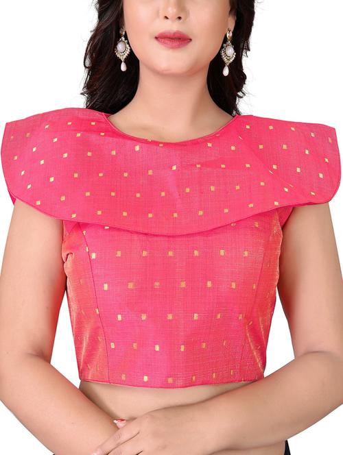 pink silk brocade blouse - 16027684 - Standard Image - 1