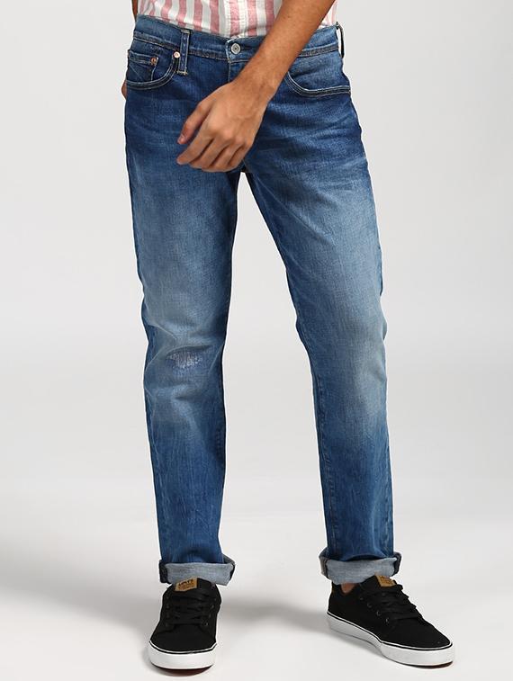 blue heavy washed jeans - 16027768 - Zoom Image - 1