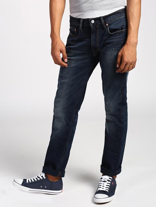 blue cotton heavy washed jeans - 16027773 - Standard Image - 1