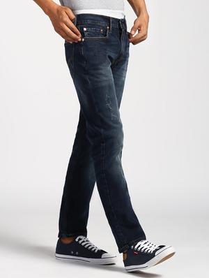 blue cotton heavy washed jeans - 16027773 - Standard Image - 2