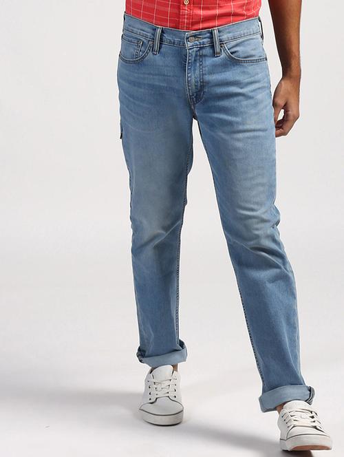 blue cotton plain jeans - 16027823 - Very Small Image - 1