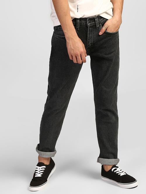 black cotton plain jeans - 16027843 - Very Small Image - 1