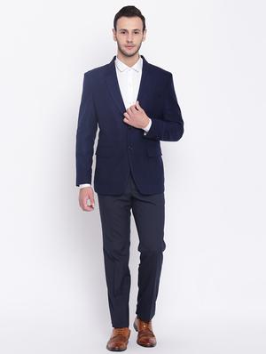 blue single breasted formal blazer - 16028771 - Standard Image - 4