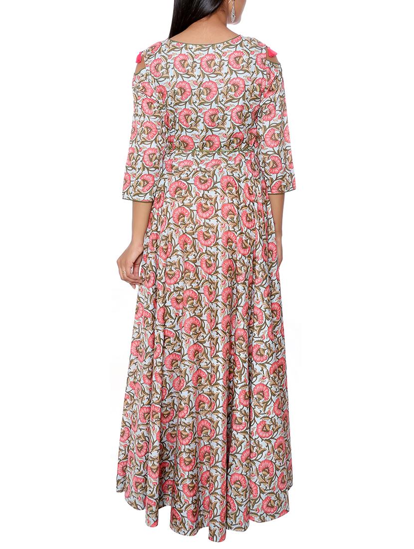 cold shoulder floral maxi dress - 16029370 - Zoom Image - 3