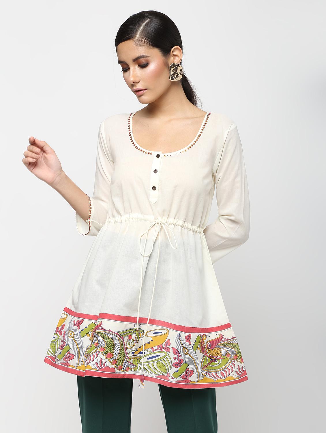 kalamkari a-line kurti - 16029415 - Zoom Image - 2