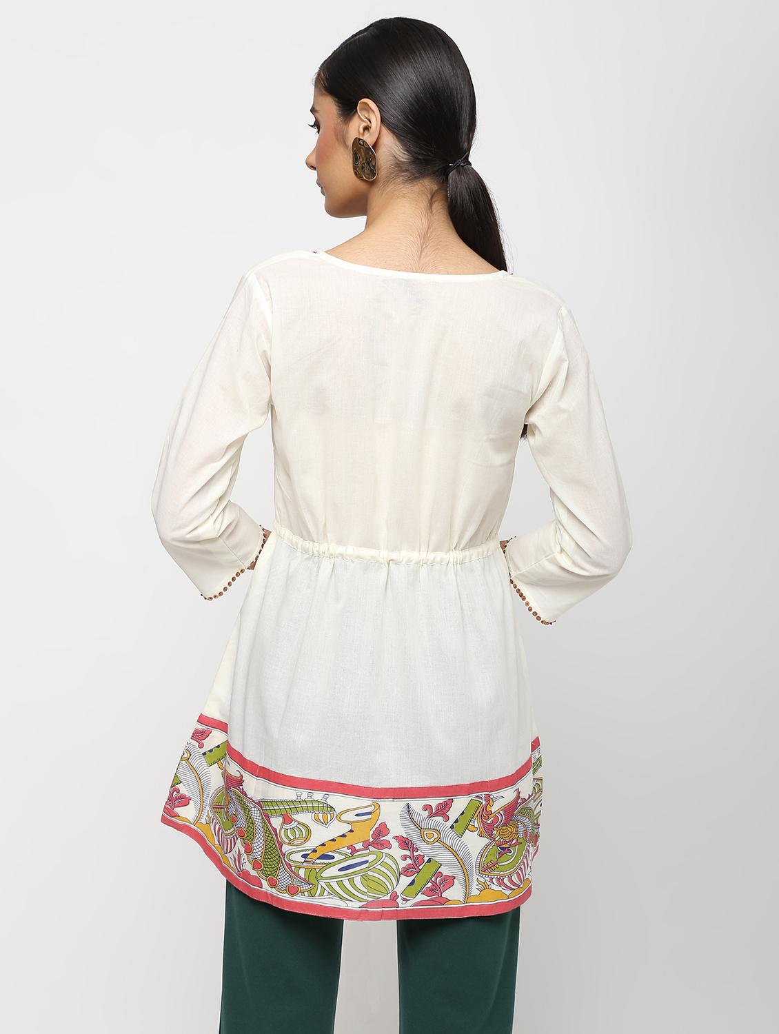 kalamkari a-line kurti - 16029415 - Zoom Image - 4