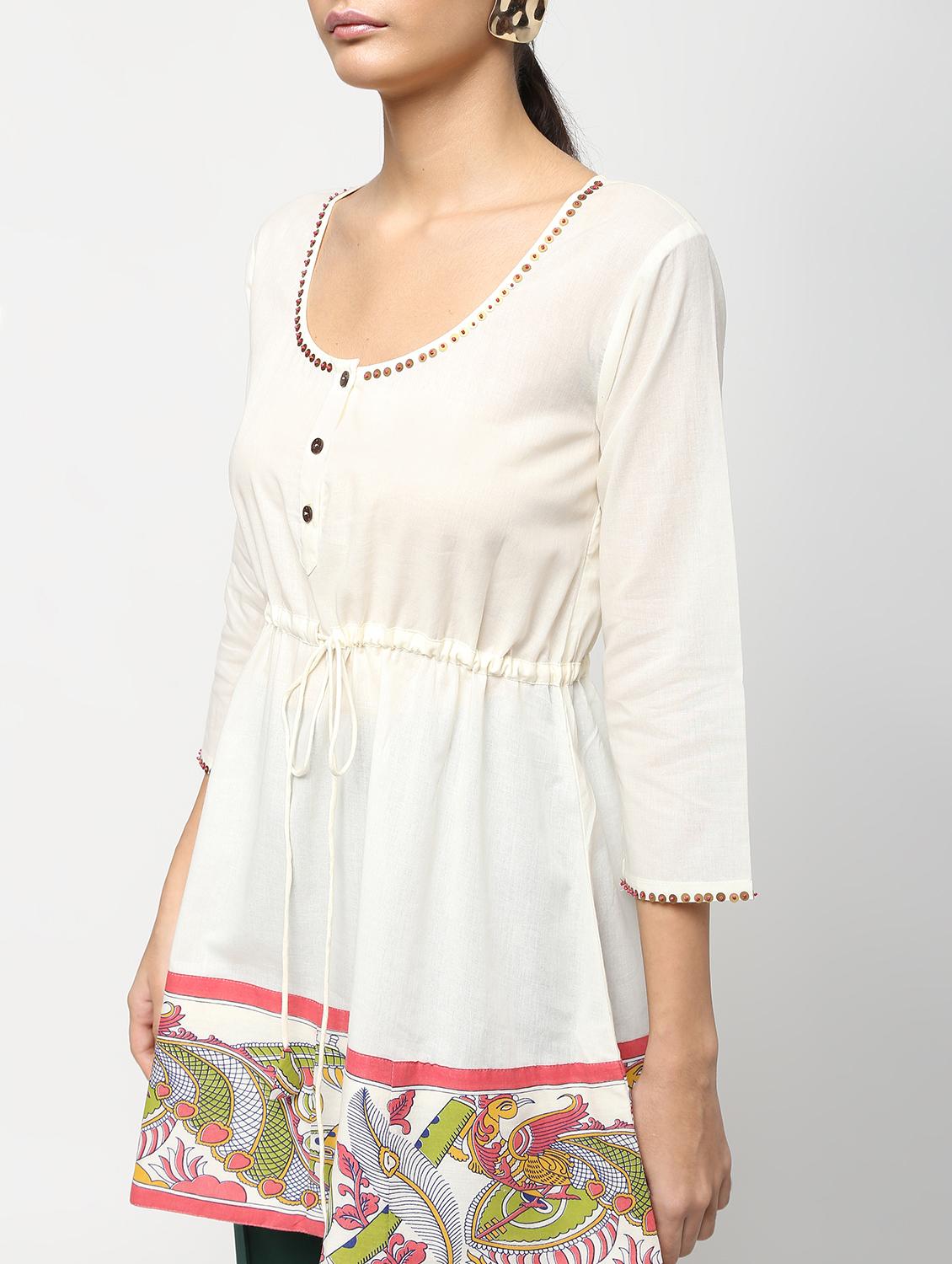 kalamkari a-line kurti - 16029415 - Zoom Image - 5