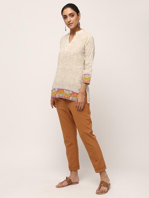 kalamkari printed straight kurti - 16029417 - Standard Image - 1