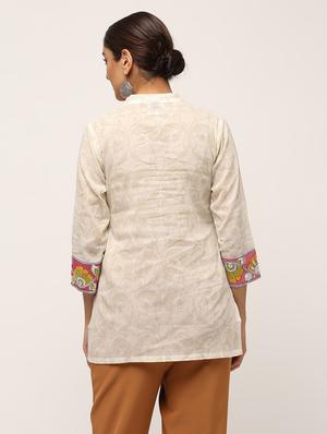 kalamkari printed straight kurti - 16029417 - Standard Image - 4
