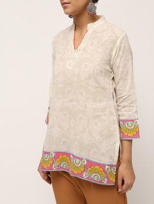 kalamkari printed straight kurti - 16029417 - Standard Image - 5