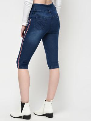side taped distressed capri - 16029782 - Standard Image - 4