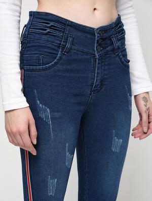 side taped distressed capri - 16029782 - Standard Image - 5