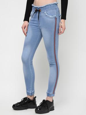 frayed detail side taped jogger - 16029786 - Standard Image - 3