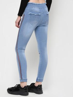 frayed detail side taped jogger - 16029786 - Standard Image - 4